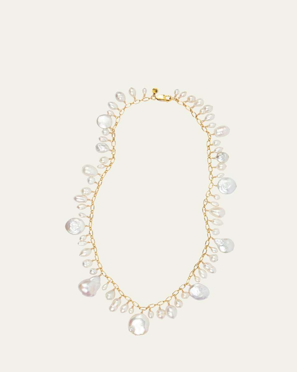 Compost Necklace with Pearls, 18"L